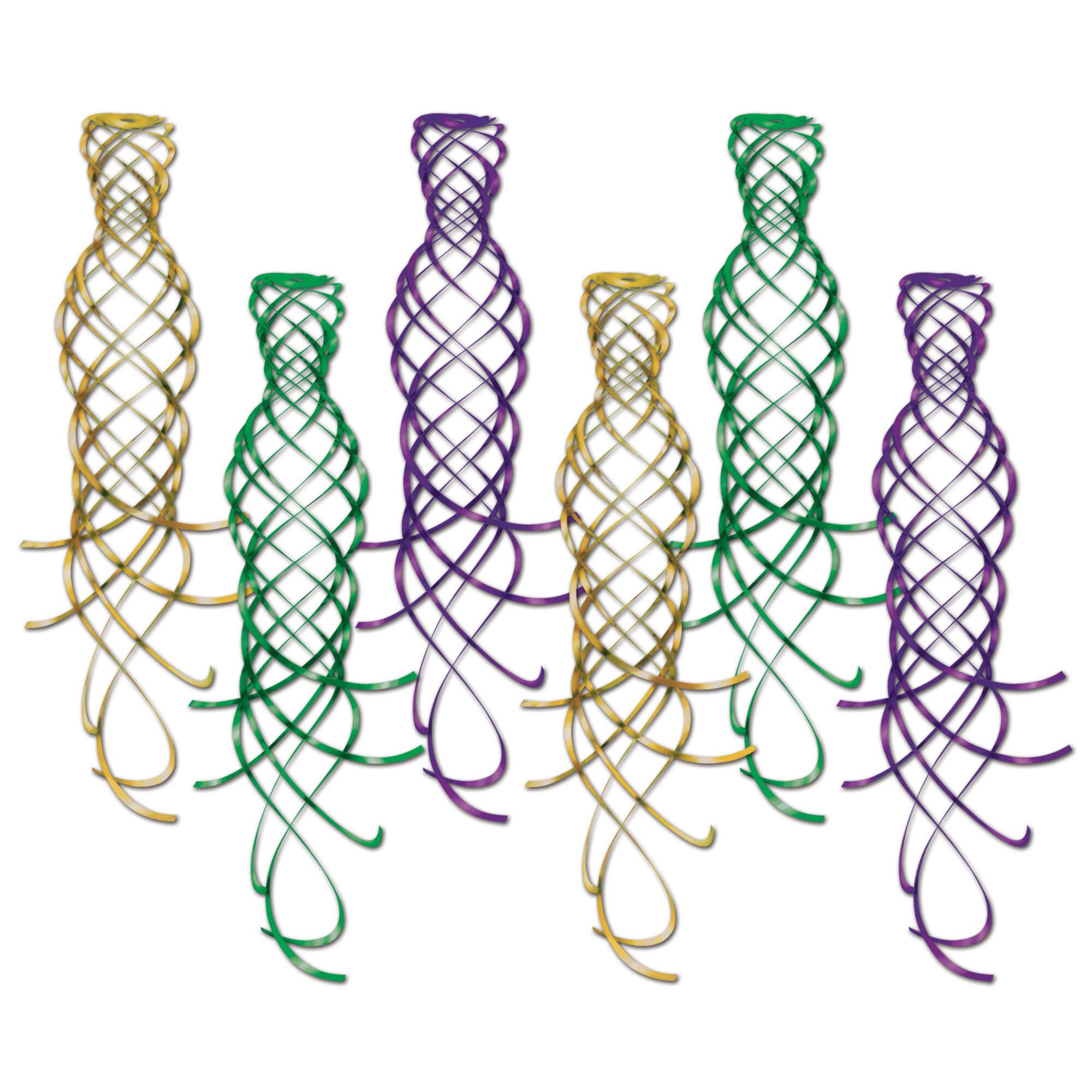 Beistle 20" Mardi Gras Shimmering Whirls, 18ct.